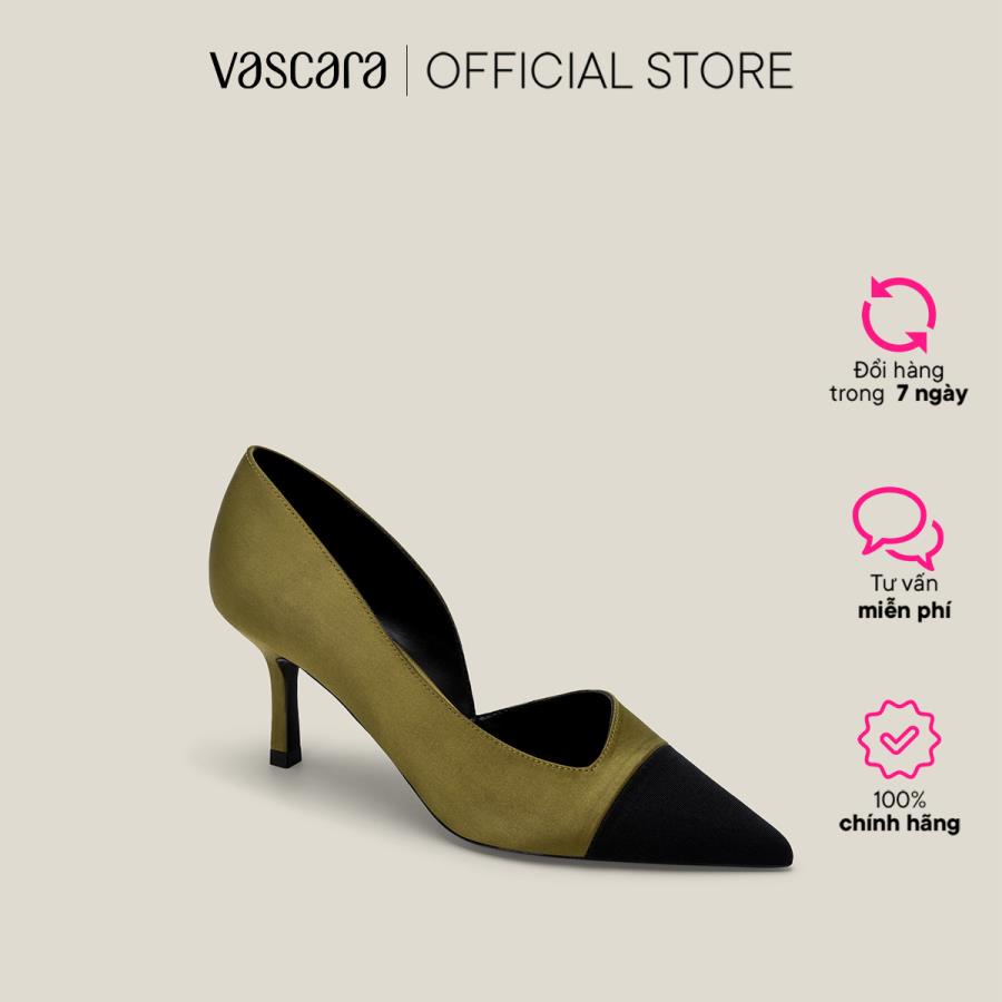 Vascara Giày Bít Mũi Nhọn Satin Khoét Eo - BMN 0594