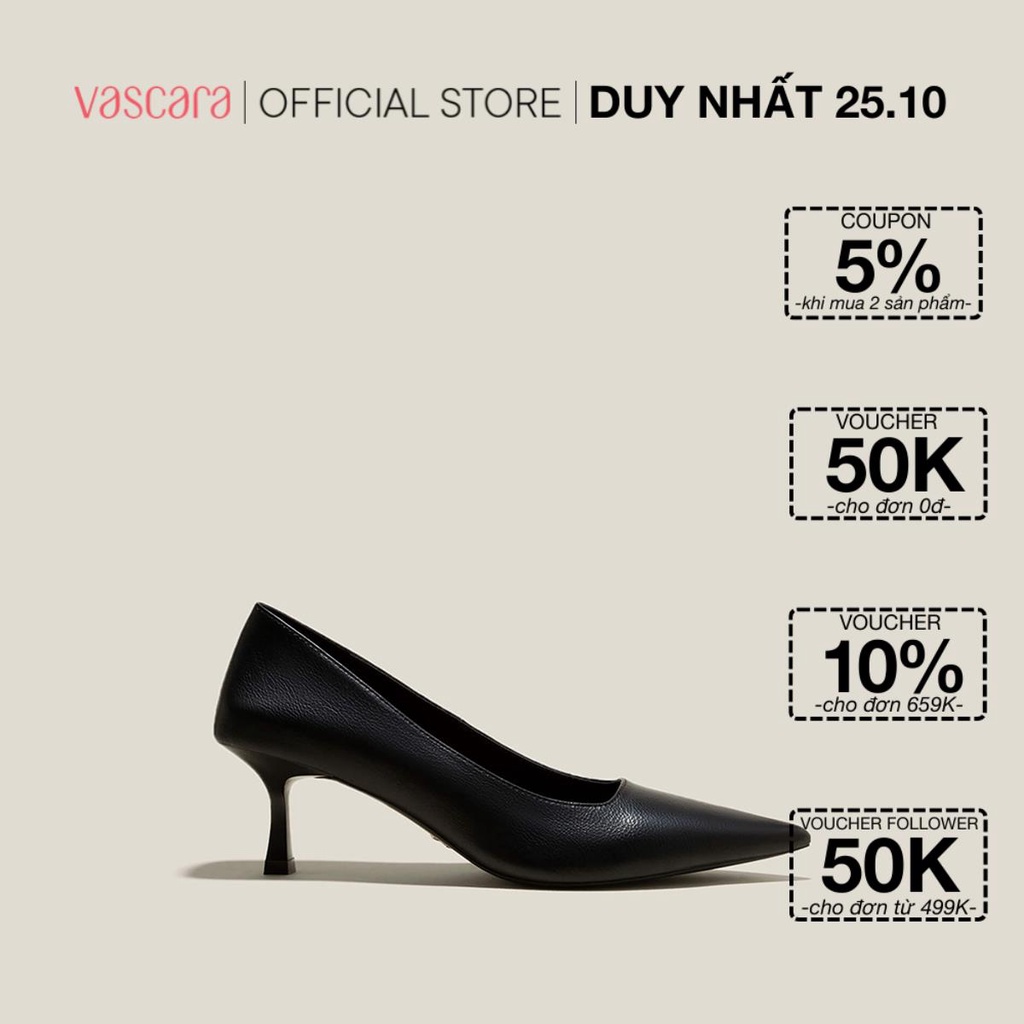 Vascara Giày Bít Mũi Nhọn Spool Heel - BMN 0576