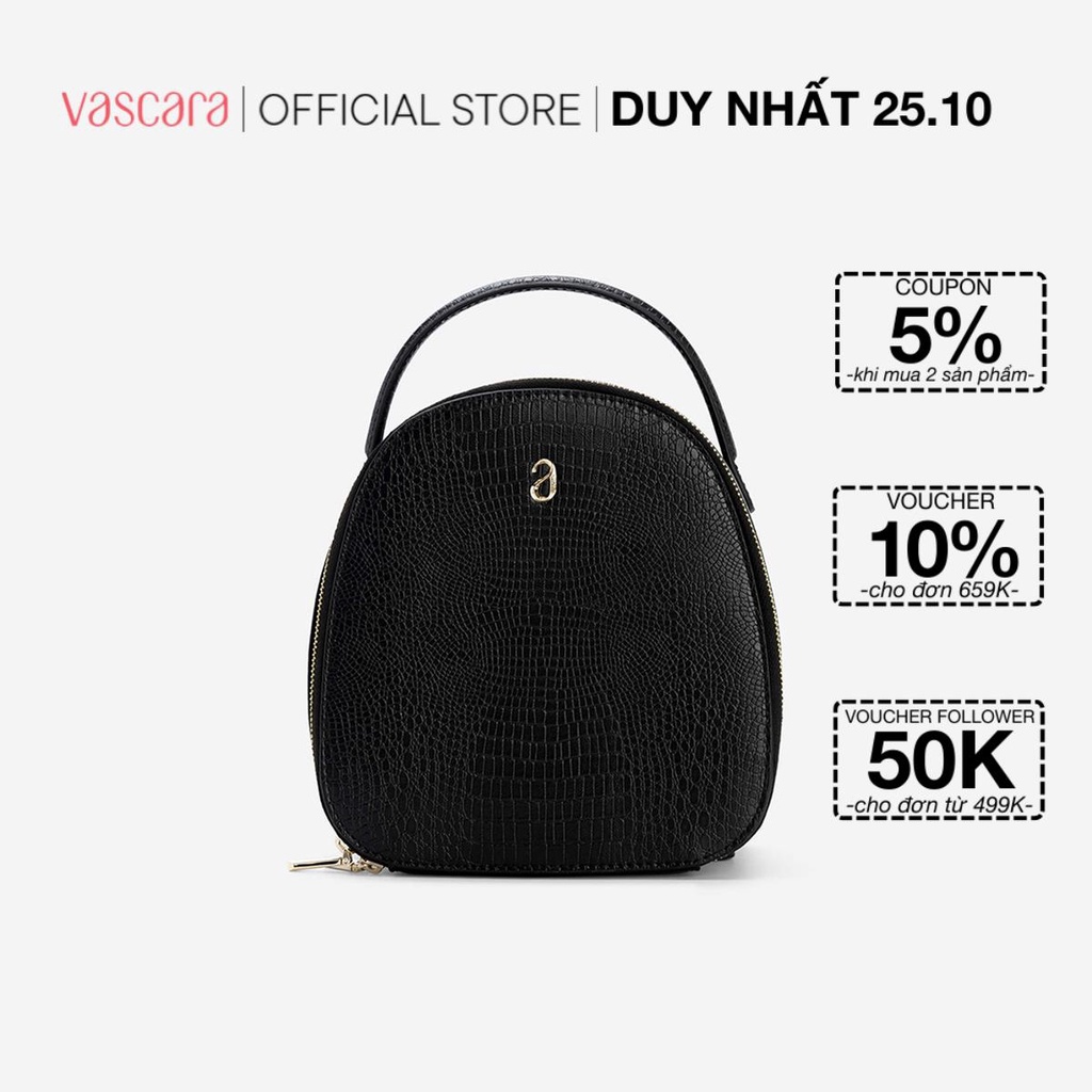 [25.10 VOUCHER 10% - MUA 2 GIẢM 5%] Vascara Balo Mini Vân Cá Sấu - BAC 0181