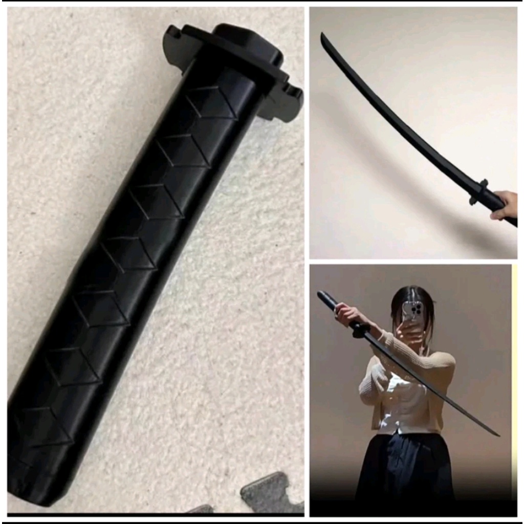 Kiếm nhựa Katana 3D, Tặng kèm 1 Dao vô tri màu ngẫu nhiên 11CM