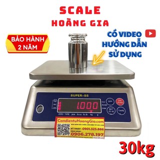Cân Điện Tử 30kg INOX Super SS – Chuyên Cân Thủy Sản Nước Muối Mặn