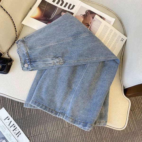 Chân váy jean bigsize chân váy jean dài Chân váy bò cạp cao cỡ lớn dành cho nữ cho nữ váy chữ a che hông mẫu dài vừa thu đông mẫu mới cho nữ màu xanh mềm mại