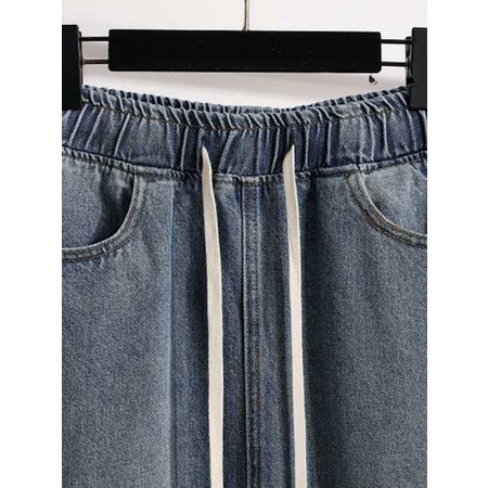 Váy jean bigsize chân váy jean bigsize Váy bò chữ A cạp chun mẫu mới mùa thu size lớn chân váy bò thường ngày mẫu dài vừa xẻ tà cho nữ sành điệu