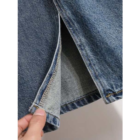 Váy jean bigsize chân váy jean bigsize Váy bò chữ A cạp chun mẫu mới mùa thu size lớn chân váy bò thường ngày mẫu dài vừa xẻ tà cho nữ sành điệu