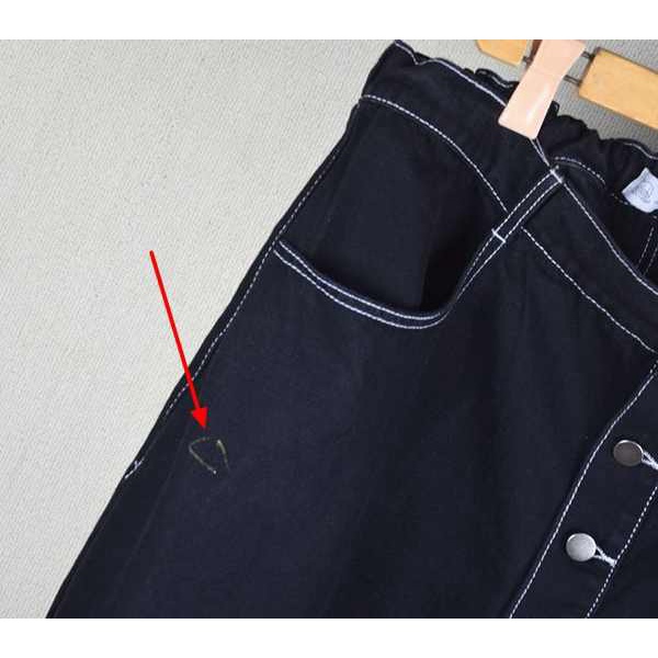 Chân váy jean dài bigsize chân váy jean Thương mại nước ngoài đuôi đơn cắt nhãn cộng với béo cộng với phụ nữ mùa hè mỏng cotton co giãn eo rộng rãi váy bò màu đen