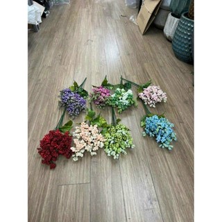 Hoa giả hoa lụa, cành chùm hạt điểm xốp nhiều màu , phụ kiện chụp ảnh