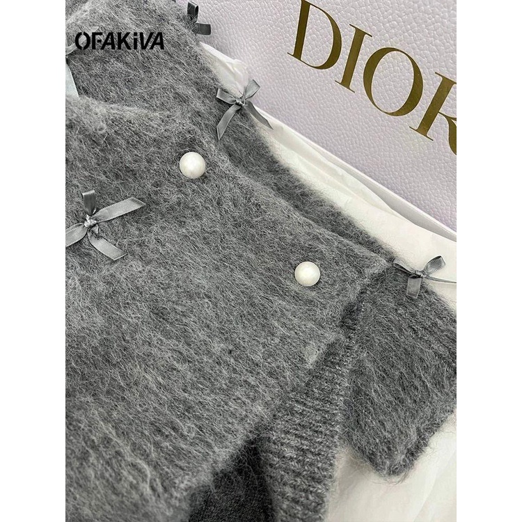 Áo Khoác Cardigan Dệt Kim Phối Nơ Xinh Xắn Theo Phong Cách retro Nhật Bản Dành Cho Nữ