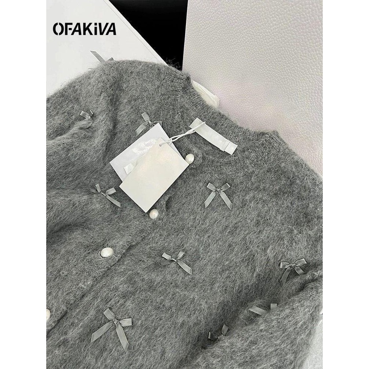 Áo Khoác Cardigan Dệt Kim Phối Nơ Xinh Xắn Theo Phong Cách retro Nhật Bản Dành Cho Nữ