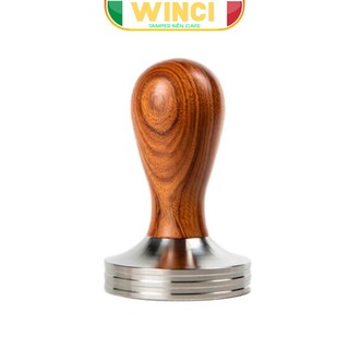 Tamper inox cán gỗ đường kính 51mm cho máy pha cà phê WINCI