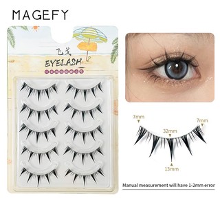 MAGEFY 5 Cặp Lông Mi Giả Cong 3d Trang Điểm Chuyên Nghiệp
