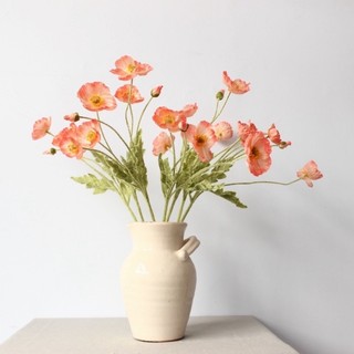 Hoa giả hoa anh túc thân lông, cành hoa poppy decor cao cấp , phụ kiện chụp ảnh