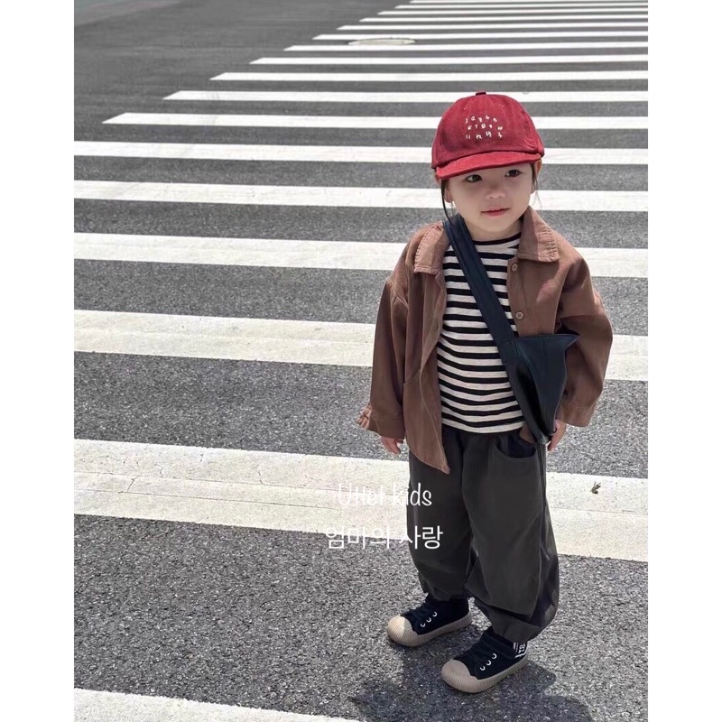 ÁO SƠ MI PHONG CÁCH HÀN QUỐC 2 TÚI DÀNH CHO BÉ GÁI VÀ BÉ TRAI RẤT ĐẸP 23111