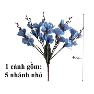 Hoa giả hoa diên vĩ, cành hoa lụa diên vỹ 5 nhánh trang trí decor cao cấp , phụ kiện chụp ảnh