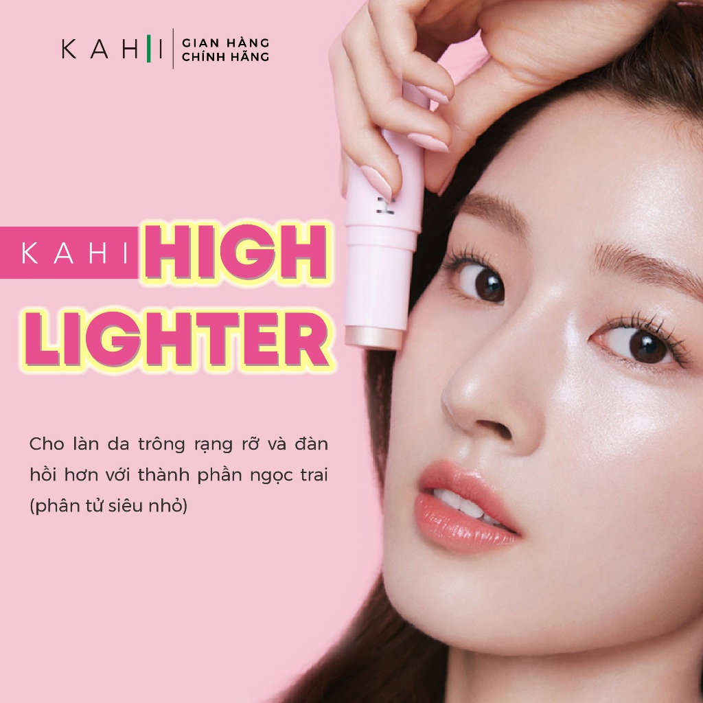 Combo 2 Kem Dưỡng Ẩm, Bắt Sáng Chiết Xuất Ngọc Trai Giúp Da Sáng Mịn, Đàn Hồi KAHI High Lighter Dạng Thỏi 9g