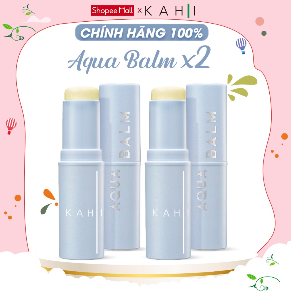 Combo 2 Sáp Chống Nắng KAHI Aqua Balm 9g 50SPF+ PA++++ Bảo Vệ Làn Da Nhạy Cảm, Nâng Tông & Dưỡng Ẩm