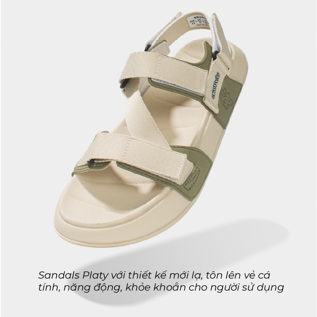 Giày Sandals Nam Nữ Shondo Platy 1 Be Phối Rêu PLA2525