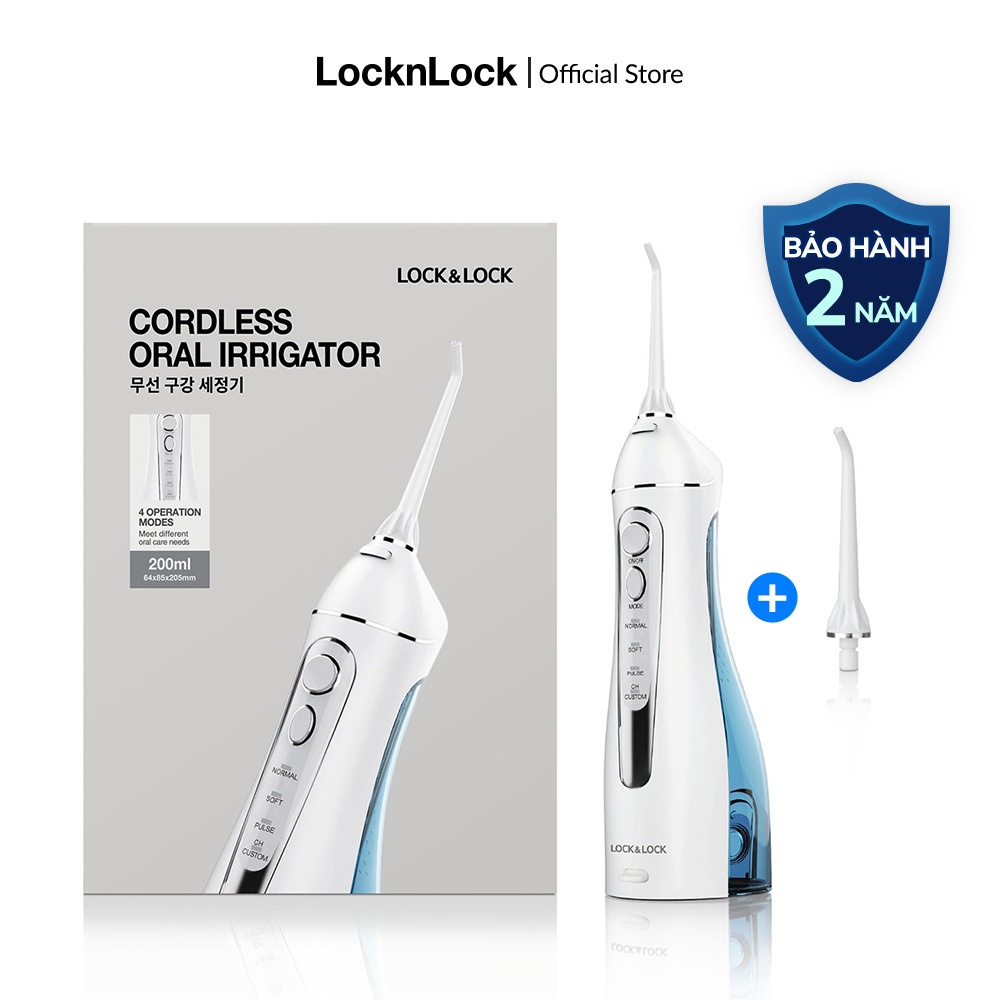 Máy tăm nước không dây Lock&Lock Cordless Oral Irrigator 200ml - Màu xanh - ENR156BLU