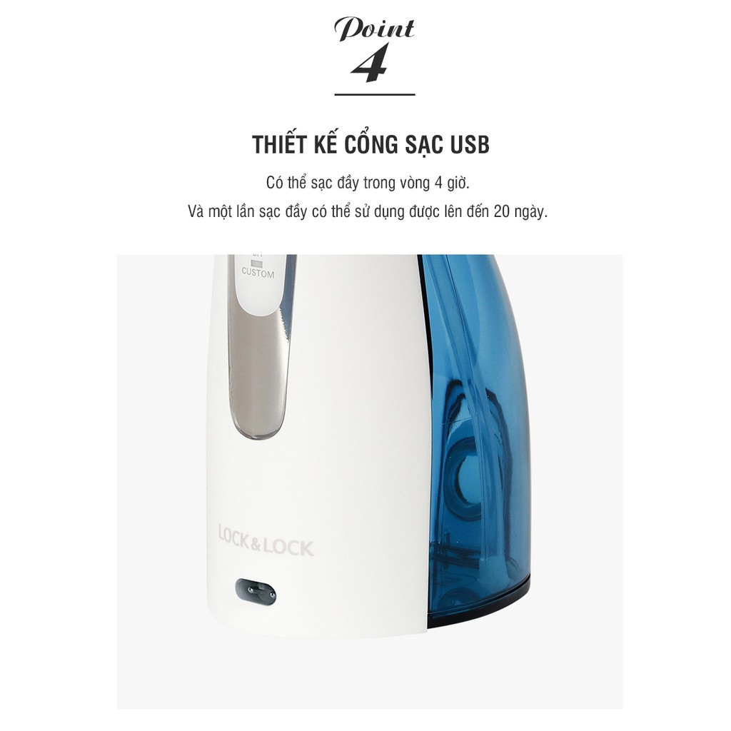 Máy tăm nước không dây Lock&Lock Cordless Oral Irrigator 200ml - Màu xanh - ENR156BLU