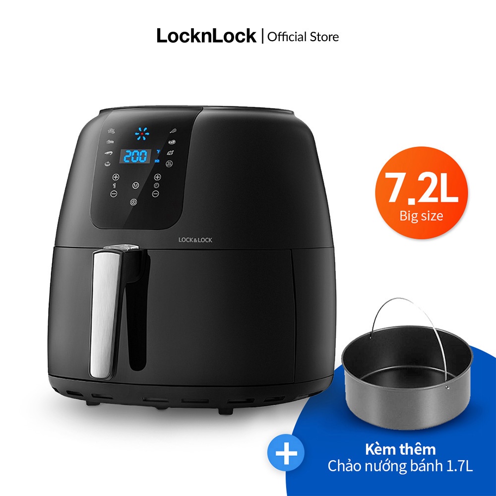 Nồi Chiên Không Dầu Lock&Lock Super Jumbo Air Fryer 7.2L Màu đen EJF296BLK