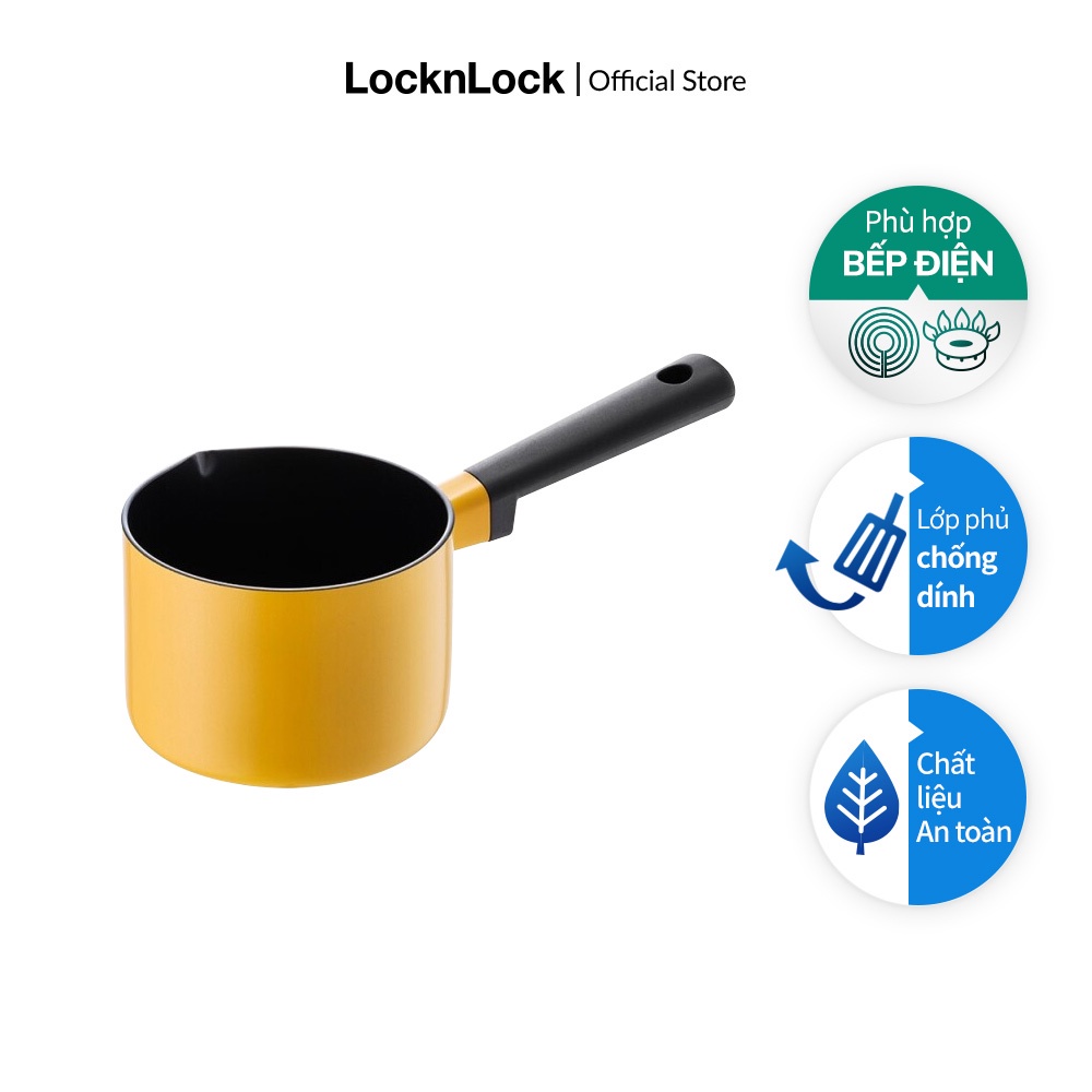 Nồi 1 tay cầm Decore Milk Lock&Lock, 14CM - màu vàng - LDE1142