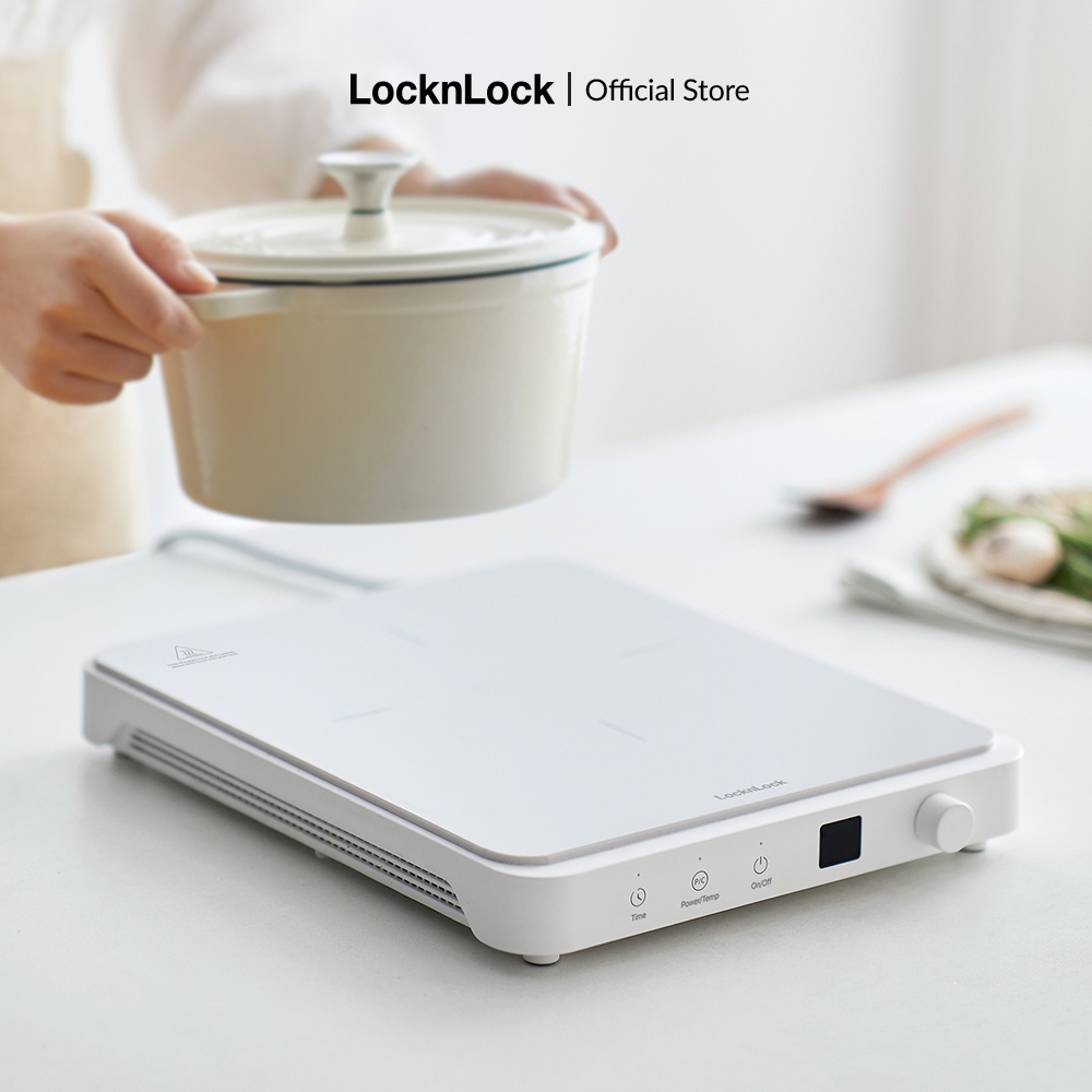 Bếp điện từ Lock&Lock Bianco Slim induction cooker màu trắng thiết kế siêu mỏng công suất mạnh đa chế độ nấu EJI146WHT