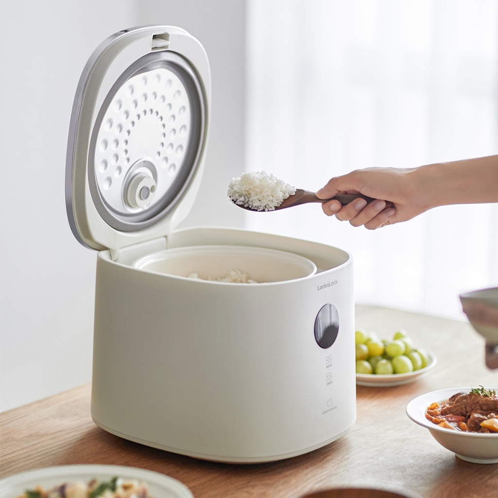 Nồi cơm điện Lock&Lock Bianco Nemo rice cooker 1.2L- Màu ngà EJR384IVY