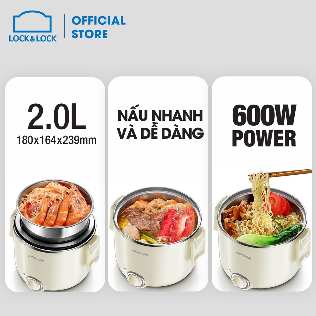 Hộp cơm điện Lock&Lock màu ngà 2L EJR226IVY