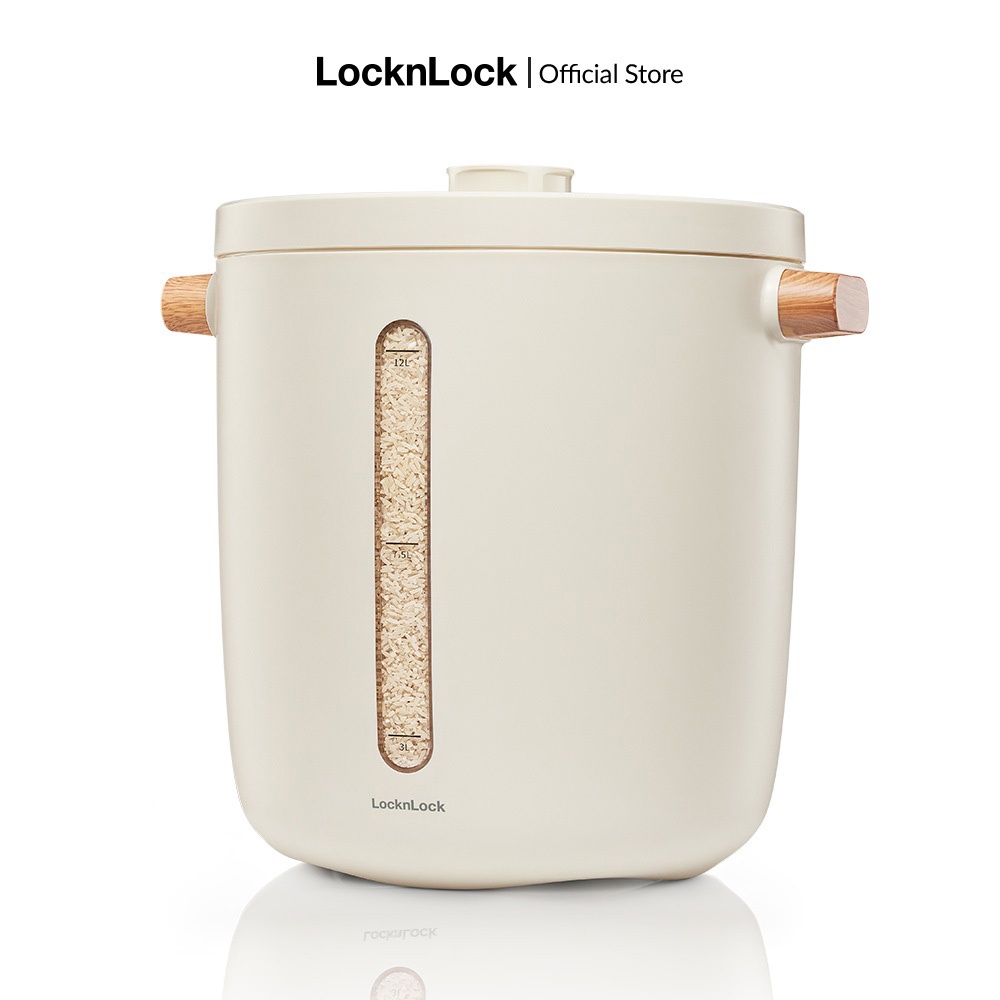 Thùng đựng gạo chân không Lock&Lock Vacuum Rice Keeper 12L - màu trắng EJR983WHT