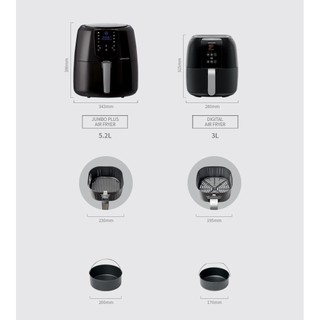 Nồi Chiên Không Dầu Lock&Lock Jumbo Plus Air Fryer 5.2L Màu trắng EJF357WHT