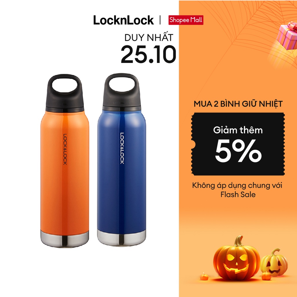 Bình Giữ Nhiệt Bằng Thép Không Gỉ Lock&Lock Loop Tumbler 620ml - LHC4154 - cam và xanh