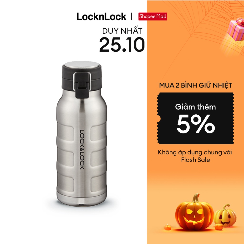Bình giữ nhiệt bằng thép không gỉ Lock&Lock Bumper Bottle 470ml LHC4141SLV