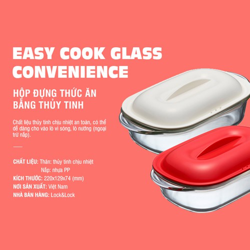 Hộp Đựng Thức Ăn Thủy Tinh Tiện Lợi Lock&Lock Easy Cook - S (650ml) [LLG482R]