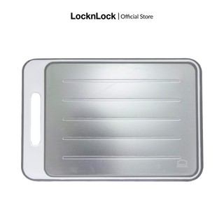 Thớt hai mặt nhôm và nhựa lock&lock, 377x257x10mm - màu trắng csc411