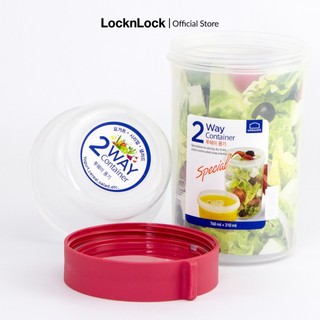 Hộp nhựa Lock&Lock Twist Two way 760ml+310ml - Nắp màu đỏ - LLS223R