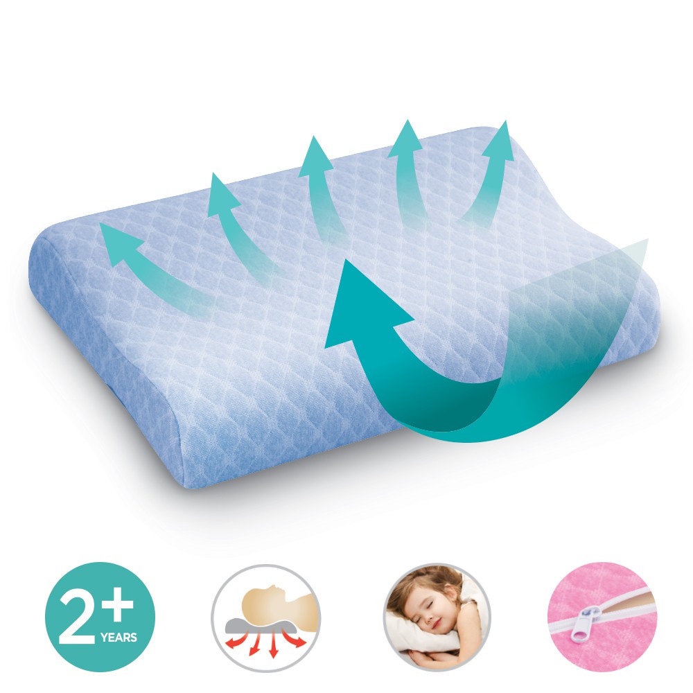 Gối Lock&Lock Memory Foam dành cho trẻ em bảo vệ cổ và vai HLW181