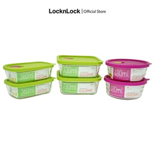 Bộ 6 hộp thủy tinh chịu nhiệt lock&lock wave steam hole llg165s6