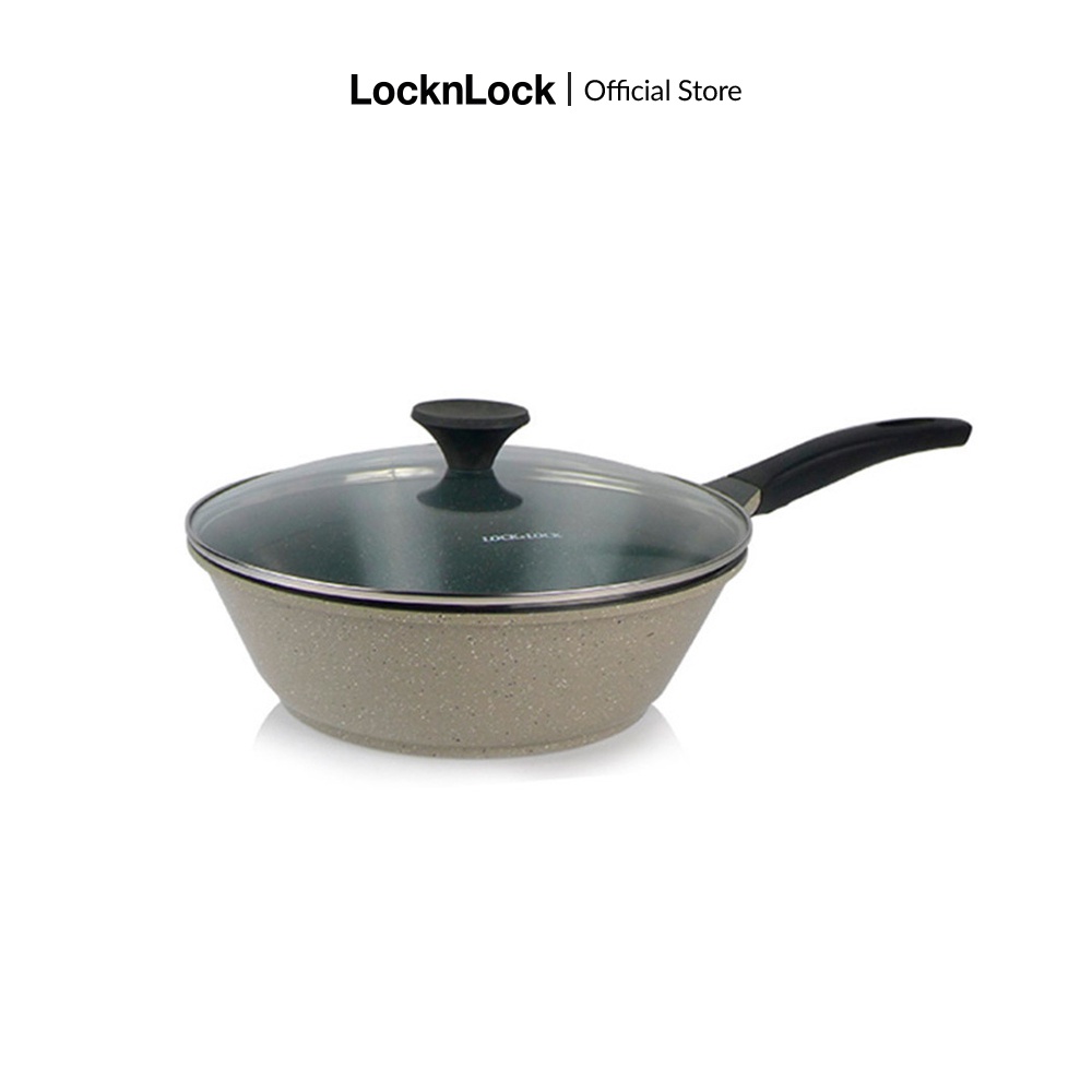 Chảo rán, chảo sâu lòng có nắp thủy tinh Lock&Lock Stone Pan (nhiều kích thước)