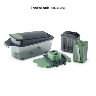 Bộ Rổ Quay Rau và Dụng cụ băm rau củ Lock&Lock Smile Mom Chopper Set Màu xanh lá