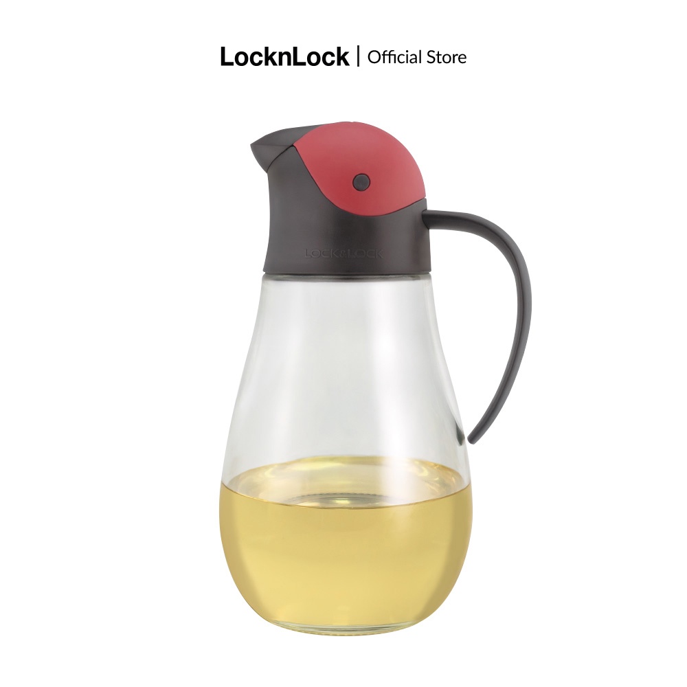 Bình đựng dầu, nước mắm bằng thủy tinh với nắp mở tự động khi rót Lock&Lock 550ml - 3 màu CKO201