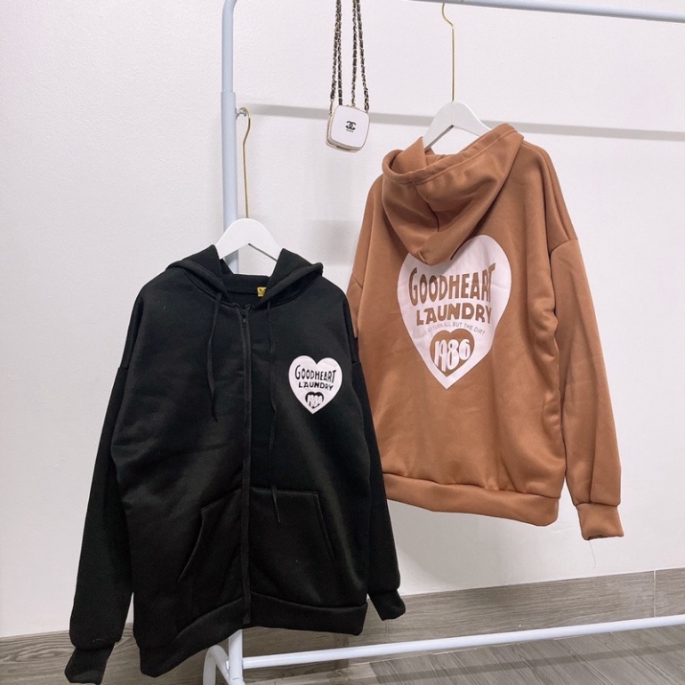 Áo Khoác Nỉ Tim 1986 chất Nỉ Tàu