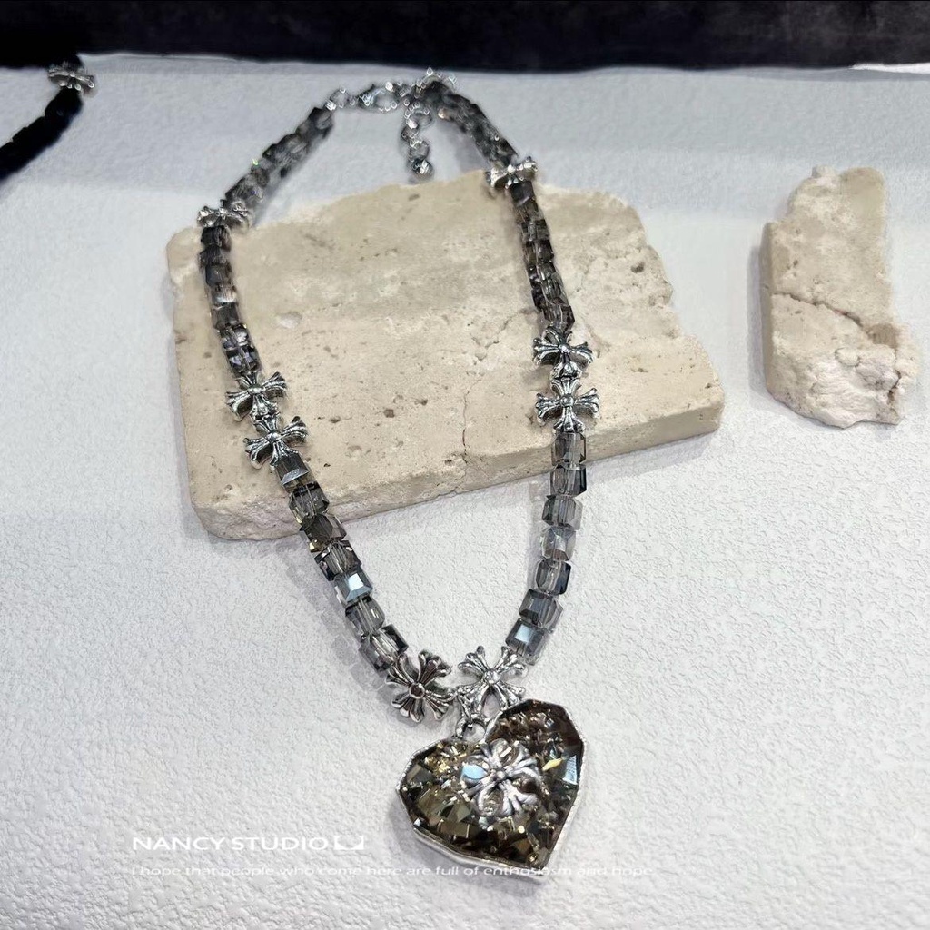 Dây Chuyền Mặt Chữ Thập Đính Pha Lê Phong Cách Âu Mỹ Cho Nữ