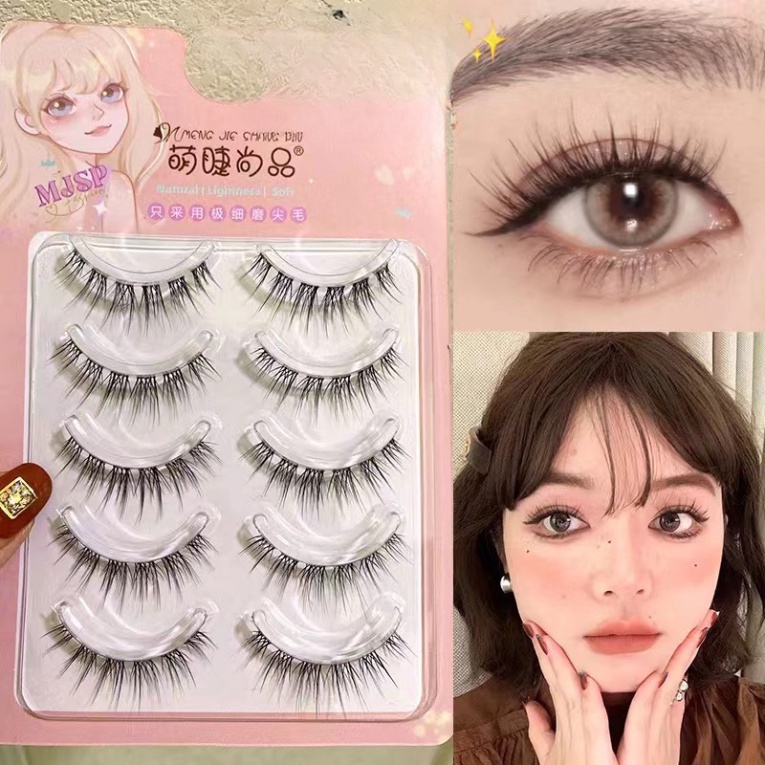 MengjieShangpin® lông nheo Giả 3D Dài Và Dày đương nhiên 5 Cặp/hộp