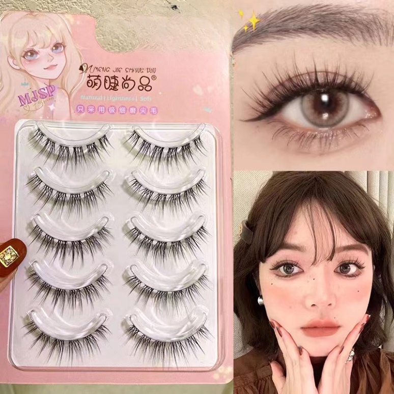 MengjieShangpin® lông nheo Giả 3D Dài Và Dày đương nhiên 5 Cặp/hộp