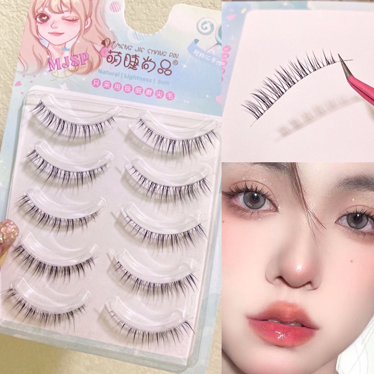 MengjieShangpin® lông nheo Giả 3D Dài Và Dày đương nhiên 5 Cặp/hộp
