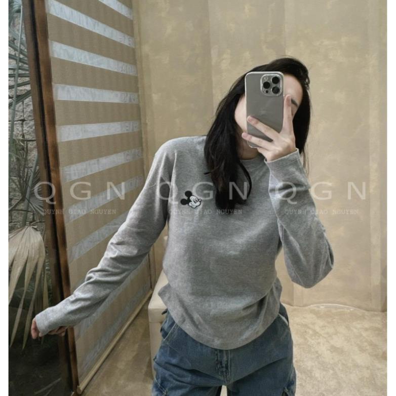 Set 3 áo pull dt xám trắng kẻ micky hot