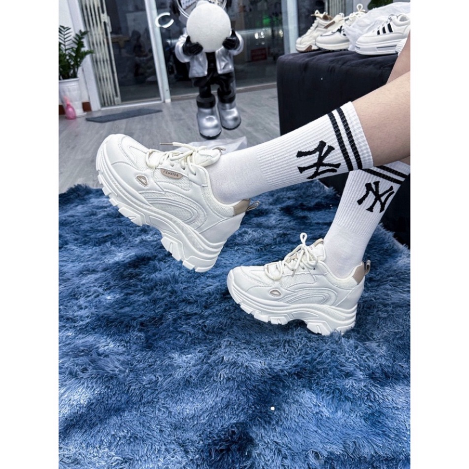 Giày thể thao nữ nâng đế 7 phân cao cấp da mềm êm chân thoáng khí,hàng QC full hộp size 36-40