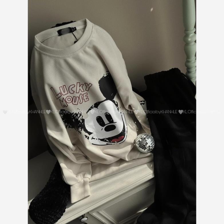 SET BỘ MICKEY MOUSE LOANG TỔ ONG MÀU BE HOT