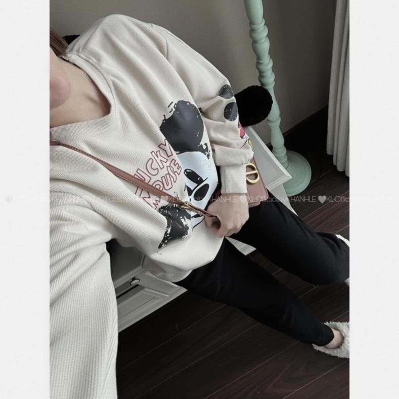 SET BỘ MICKEY MOUSE LOANG TỔ ONG MÀU BE HOT