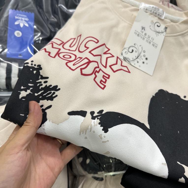 SET BỘ MICKEY MOUSE LOANG TỔ ONG MÀU BE HOT