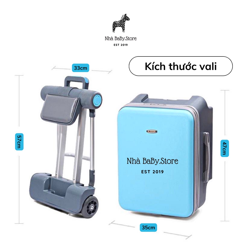 Vali kiêm xe đẩy siêu Hot bảng cao cấp loại 1 GLT-099 2in1 cho bé size 21,5l xách tay